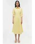 ROBE MI-LONGUE JAZZ COTON PLIS CREUX JAUNE BUTTERCREAM