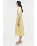 JAZZ COTON PINTUCK MIDI DRESS BUTTERCREAM
