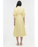 ROBE MI-LONGUE JAZZ COTON PLIS CREUX JAUNE BUTTERCREAM