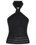 LYRIX HALTER TOP BLACK
