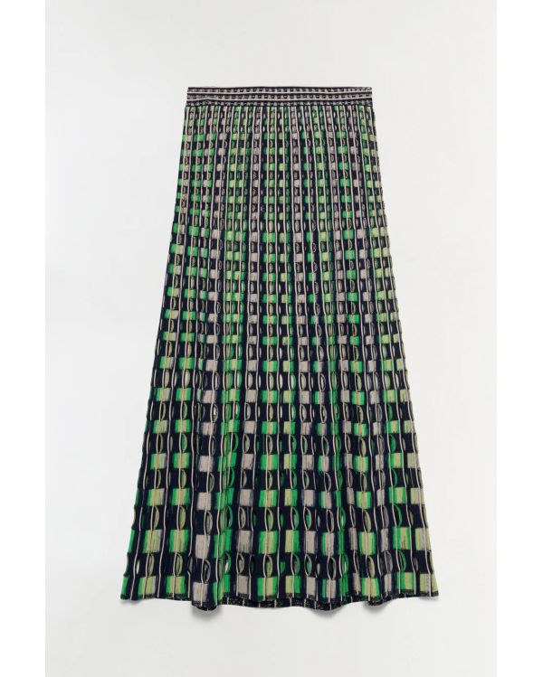 DRUE EYELET KNIT MIDI SKIRT MIDNIGHT MULTI