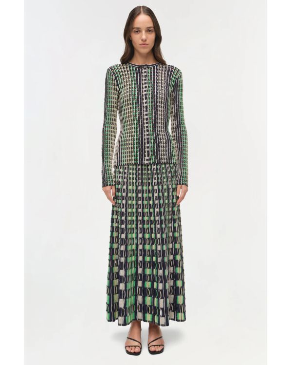 DRUE EYELET KNIT MIDI SKIRT MIDNIGHT MULTI 2