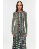 JUPE MIDI DRUE MAILLE OEILLETS MIDNIGHT MULTI