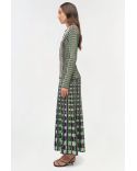 JUPE MIDI DRUE MAILLE OEILLETS MIDNIGHT MULTI