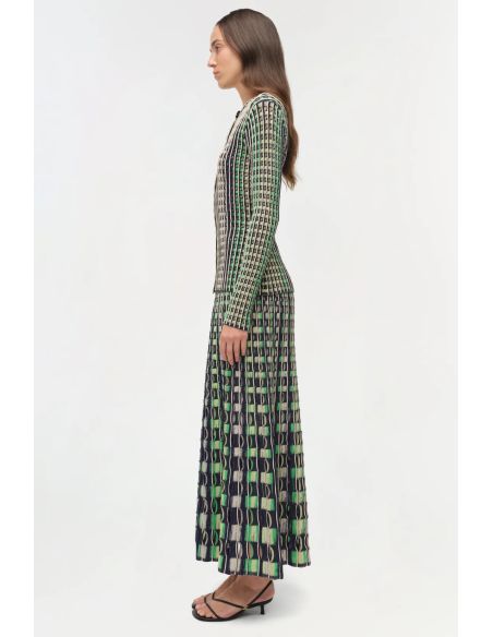 DRUE EYELET KNIT MIDI SKIRT MIDNIGHT MULTI
