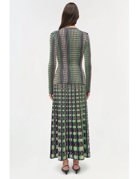 DRUE EYELET KNIT MIDI SKIRT MIDNIGHT MULTI