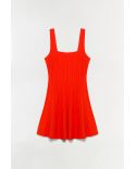 INDIE KNIT MINI DRESS LOBSTER