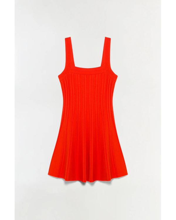 MINI-ROBE INDIE MAILLE ROUGE HOMARD