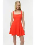 MINI-ROBE INDIE MAILLE ROUGE HOMARD