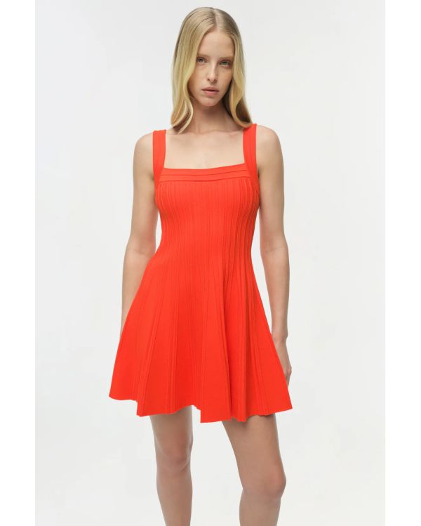 INDIE KNIT MINI DRESS LOBSTER