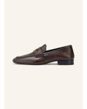 DARK BROWN / BLACK LEATHER LOAFER