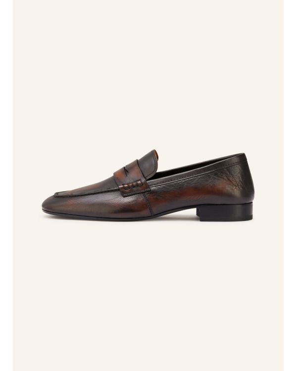 MOCASSINS EN CUIR BRUN FONCÉ / NOIR 2
