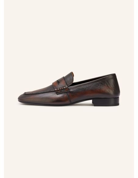 MOCASSINS EN CUIR BRUN FONCÉ / NOIR