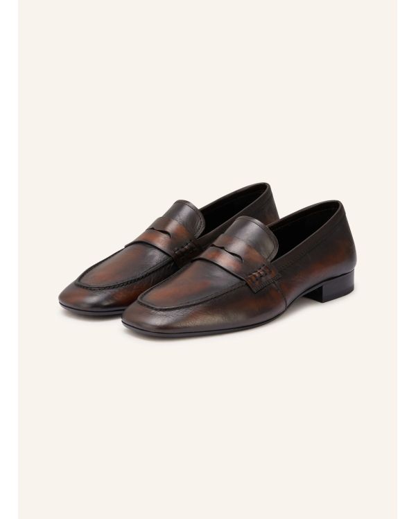 DARK BROWN / BLACK LEATHER LOAFER