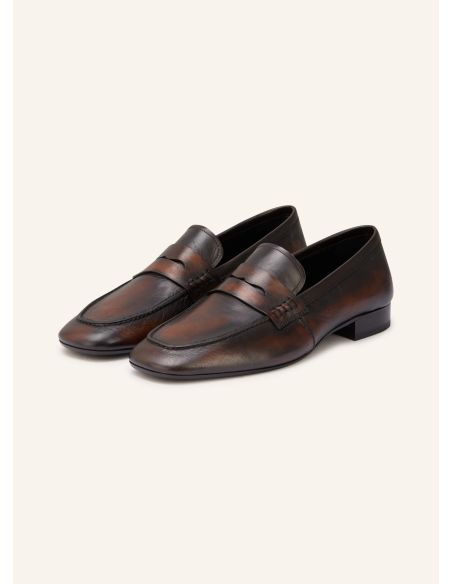 MOCASSINS EN CUIR BRUN FONCÉ / NOIR