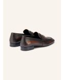MOCASSINS EN CUIR BRUN FONCÉ / NOIR