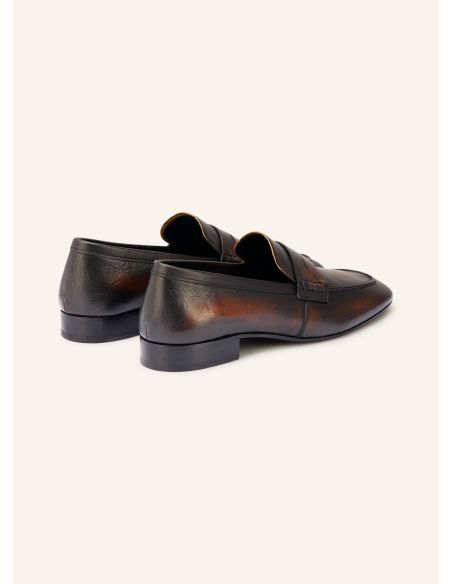 MOCASSINS EN CUIR BRUN FONCÉ / NOIR