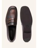 MOCASSINS EN CUIR BRUN FONCÉ / NOIR