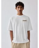 LE TSHIRT PLAGE ÉCUSSON BEIGE TRICOT BLANC