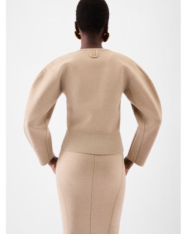 LE CARDIGAN DOPPIO MULTI-BEIGE