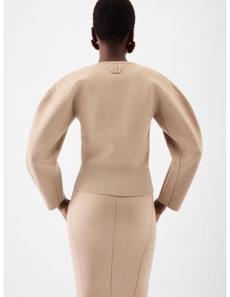 LE CARDIGAN DOPPIO MULTI-BEIGE