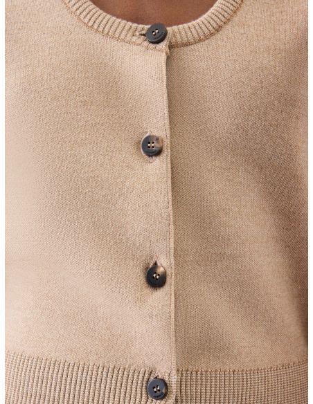 LE CARDIGAN DOPPIO MULTI-BEIGE
