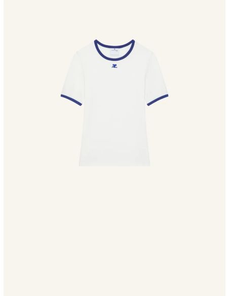 SIGNATURE CONTRAST TSHIRT HERITAGE WHITE / MINERAL BLUE