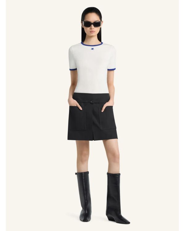 SIGNATURE CONTRAST TSHIRT HERITAGE WHITE / MINERAL BLUE