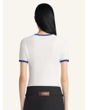 TSHIRT CONSTRASTE SIGNATURE BLANC HÉRITAGE / BLEU MINÉRAL