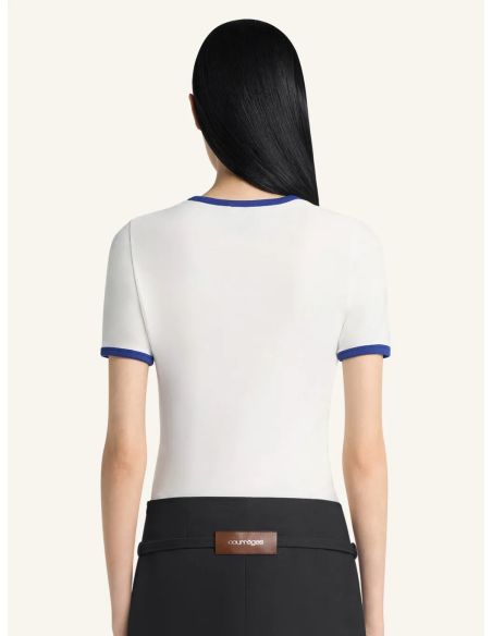 SIGNATURE CONTRAST TSHIRT HERITAGE WHITE / MINERAL BLUE