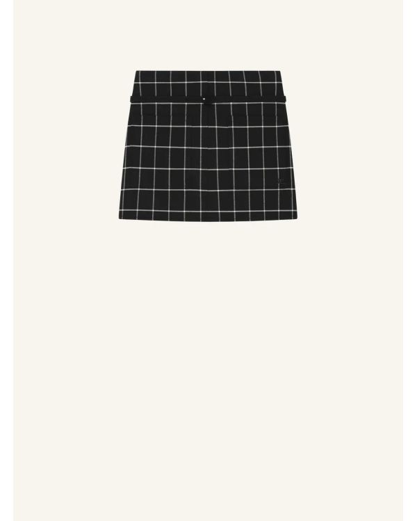 TWO-POCKETS CHECKED SKIRT BLACK / HERITAGE WHITE