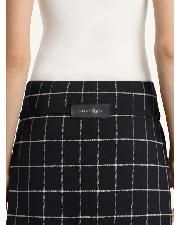 TWO-POCKETS CHECKED SKIRT BLACK / HERITAGE WHITE