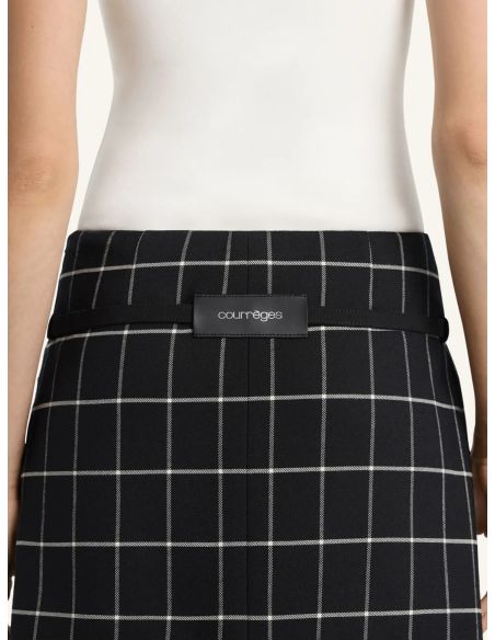 TWO-POCKETS CHECKED SKIRT BLACK / HERITAGE WHITE