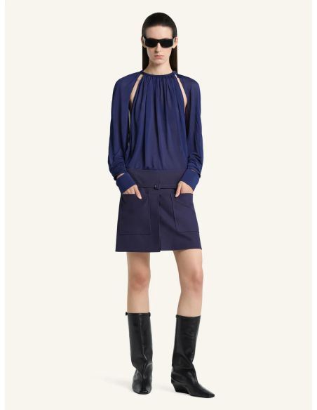 CUT-OUT LONG SLEEVE JERSEY BODY WORK BLUE