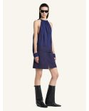 BODY CUT-OUT MANCHES LONGUES EN JERSEY BLEU DE TRAVAIL