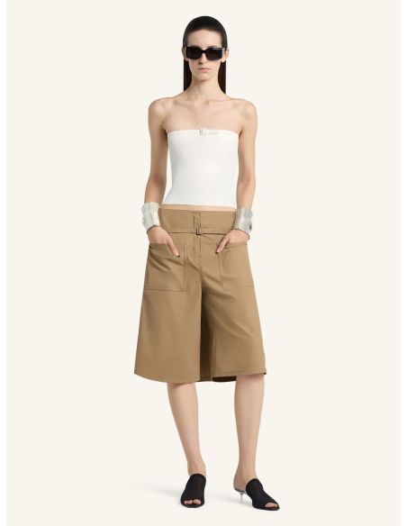 TOP BUSTIER EN MAILLE BOUCLES BEIGE NATUREL