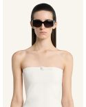 BUCKLE KNIT BUSTIER TOP NATURAL BEIGE