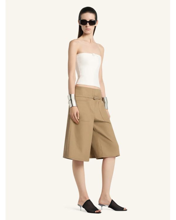 TOP BUSTIER EN MAILLE BOUCLES BEIGE NATUREL