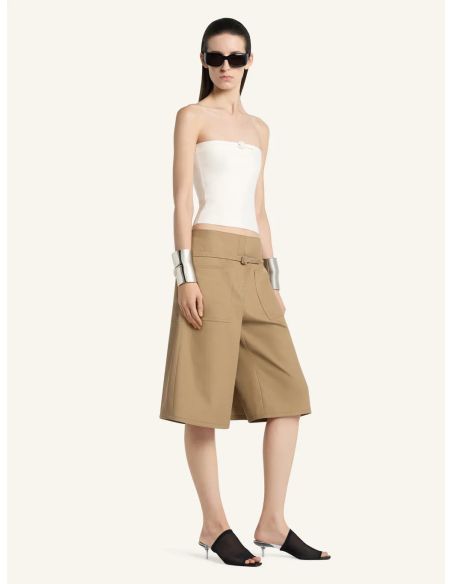 TOP BUSTIER EN MAILLE BOUCLES BEIGE NATUREL