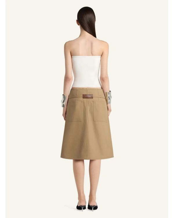 TOP BUSTIER EN MAILLE BOUCLES BEIGE NATUREL