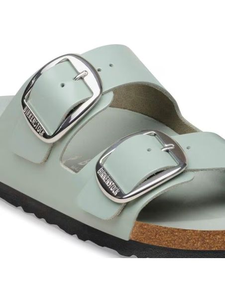 ARIZONA BIG BUCKLE HIGH SHINE PURE SAGE SANDALS