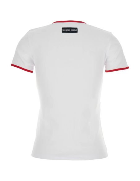 TSHIRT BABY FIT BICOLORE LOGO LUNE BLANC / ROUGE