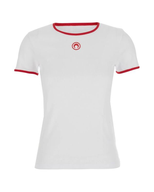 MOON LOGO BICOLOR BABY FIT TSHIRT WHITE / RED