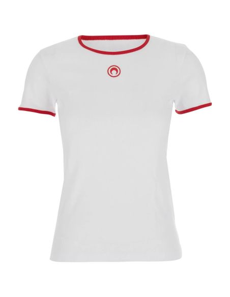 MOON LOGO BICOLOR BABY FIT TSHIRT WHITE / RED