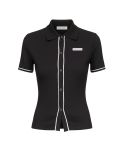 POLO CÔTELÉ LÊGER NOIR