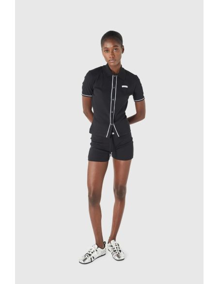 POLO CÔTELÉ LÊGER NOIR
