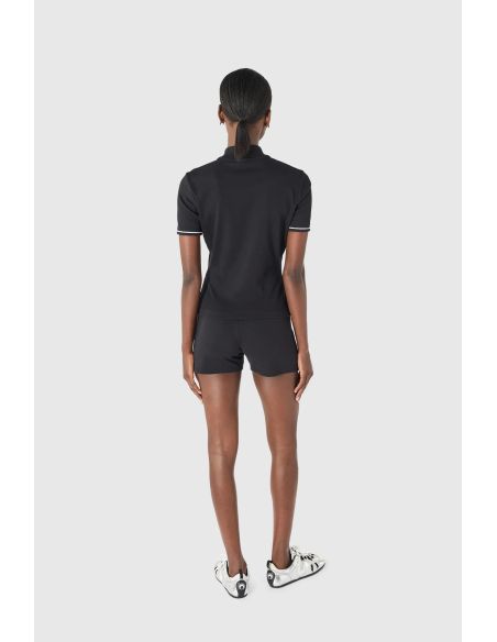 POLO CÔTELÉ LÊGER NOIR