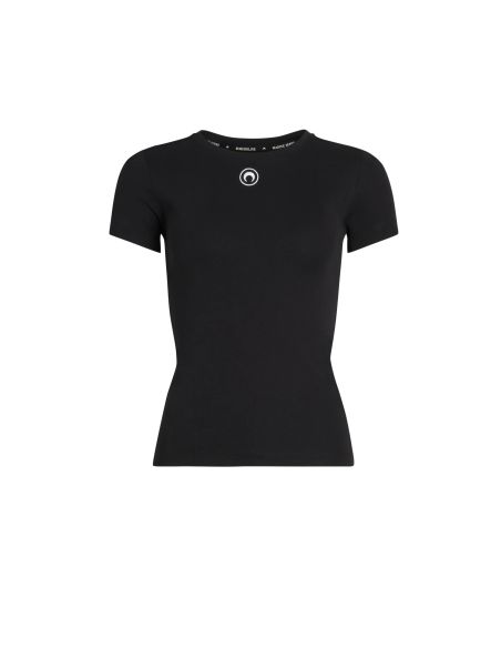 MOON LOGO RIBBED JERSEY BABY FIT TSHIRT BLACK