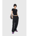 MOON LOGO RIBBED JERSEY BABY FIT TSHIRT BLACK