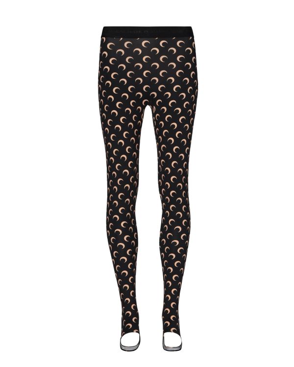 MOON PRINTED JERSEY LEGGINGS BLACK / BEIGE